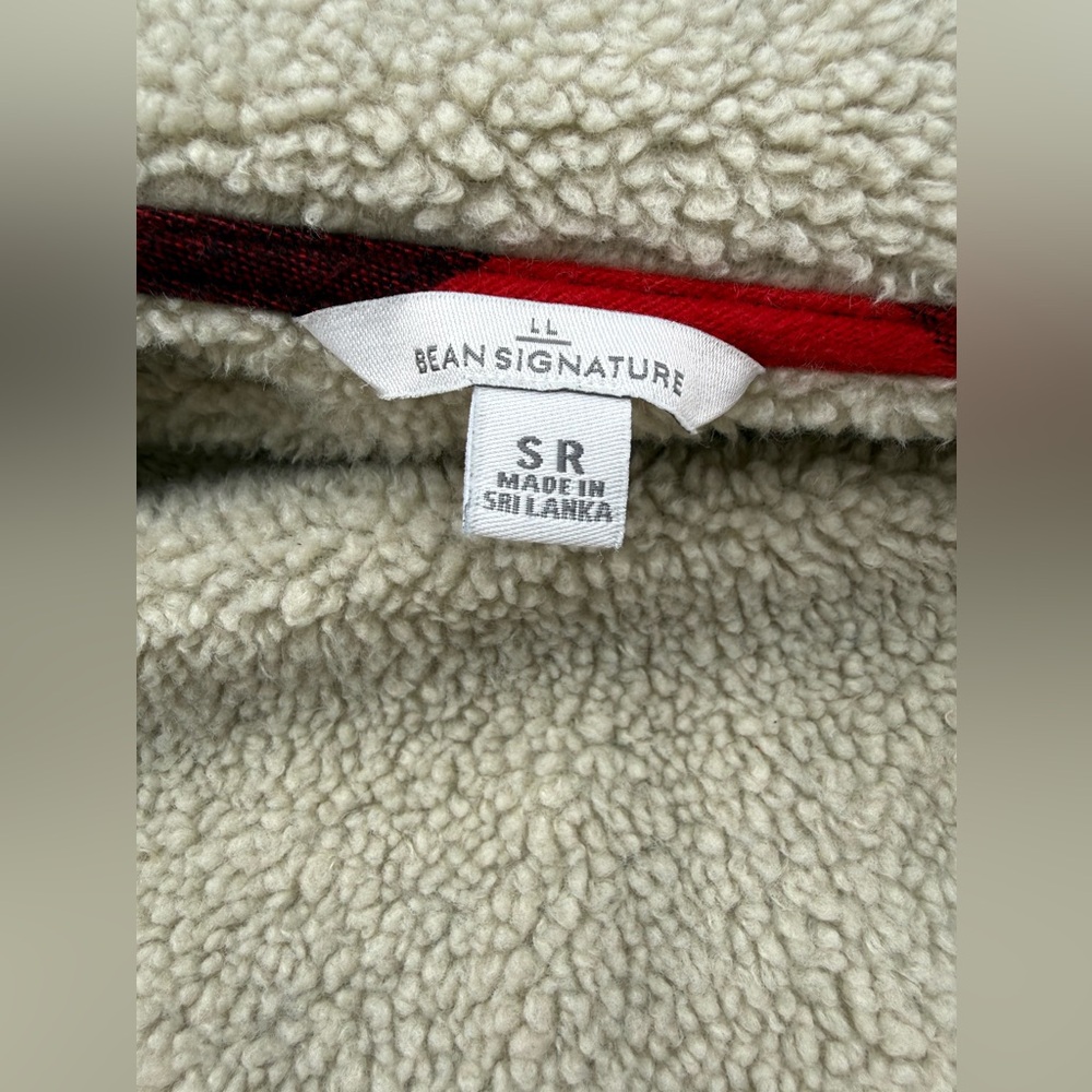 LL Bean Signature Sherpa Lined Buffalo Plaid Jacket - Throwback Red & Black S - Picture 6 of 8